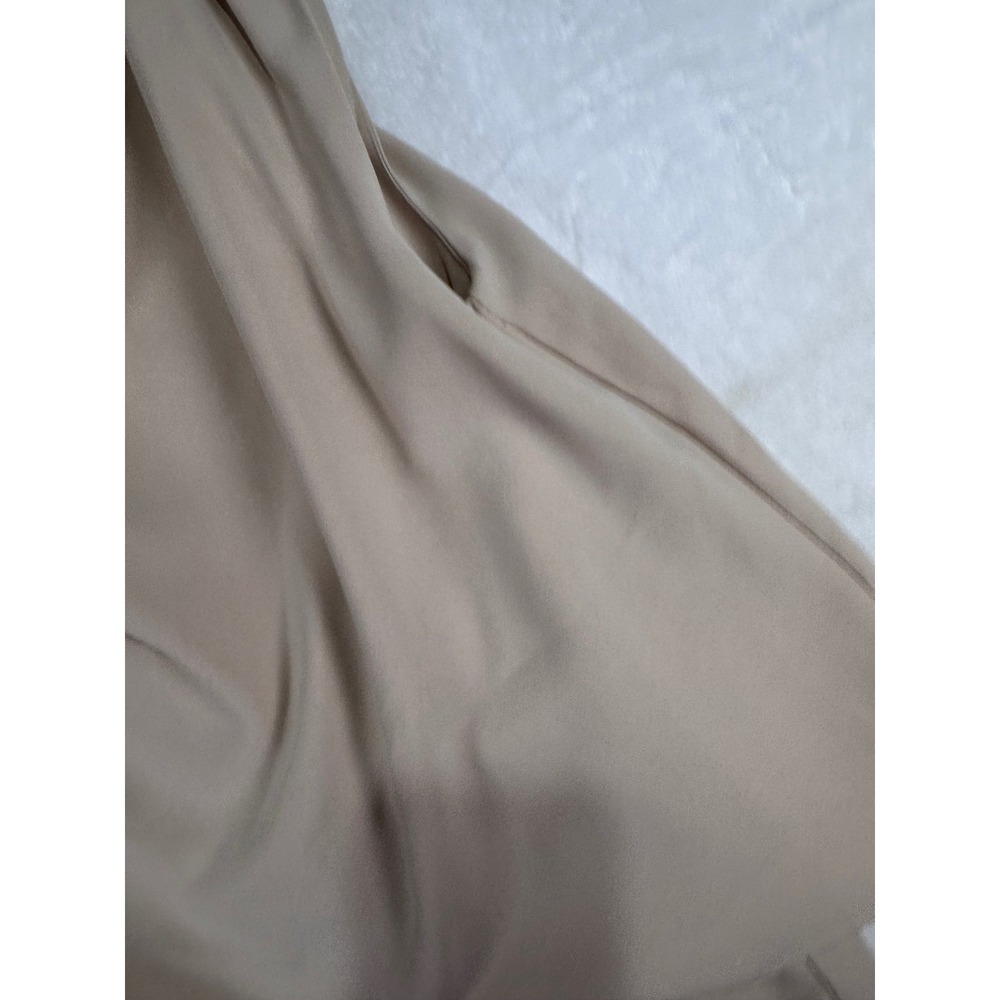 TCEC Draped‎ Overlay High Neck Mini Dress M Beige Sleeveless Cocktail Women - Picture 3 of 5